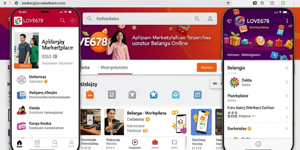 Tampilan antarmuka utama aplikasi LOVE678 untuk pengalaman belanja yang mudah.