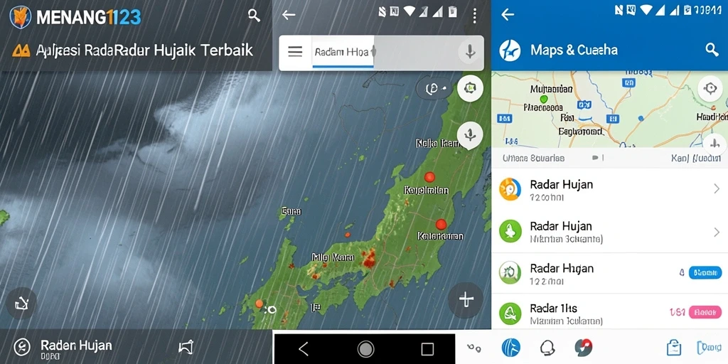 Tampilan antarmuka aplikasi MENANG123 yang menampilkan radar hujan secara jelas.
