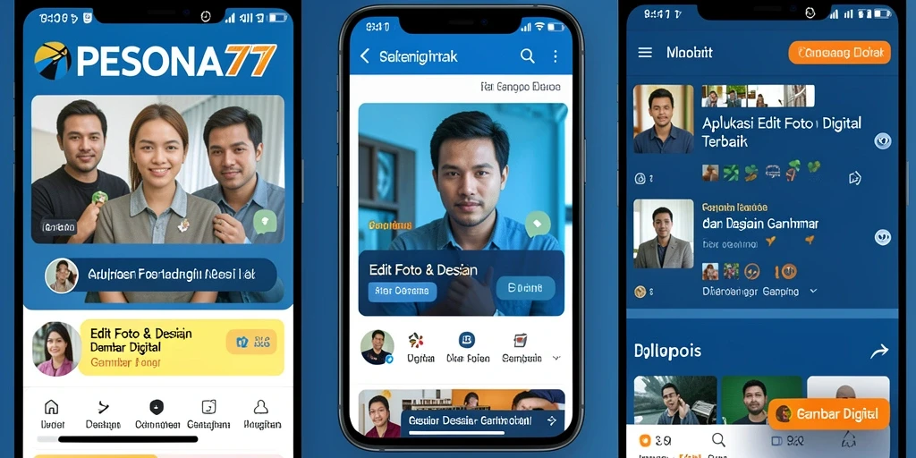 Antarmuka PESONA77 yang menarik dan fungsional untuk Gambar Digital.