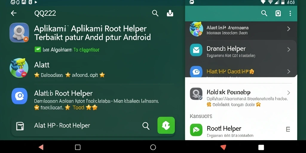 Tampilan antarmuka aplikasi QQ222 yang memudahkan proses rooting.