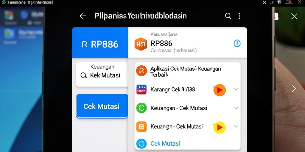 Tampilan antarmuka utama aplikasi Cek Mutasi RP886.