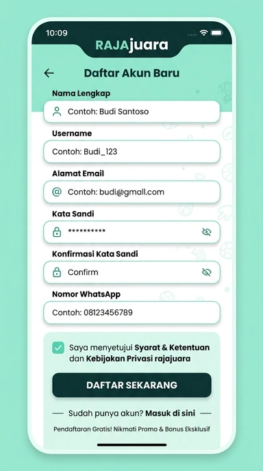 Buat Akun Baru rajajuara Secara Mudah